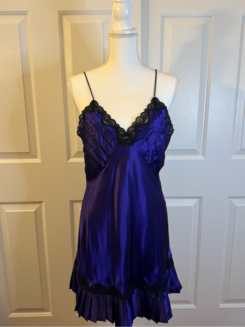 Victoria's Secret Purple Chemise with Black Lace Trim